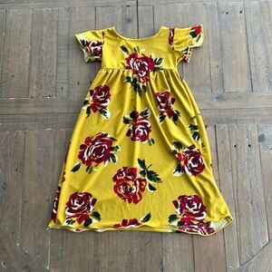 Wood mouse and thistle mustard rose dress